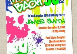 90s themed Birthday Party Invitations Graffiti Birthday Invitations Neon Party Invitation