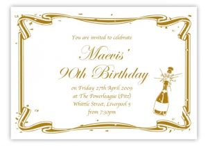 90th Birthday Invitations Templates Free 90th Birthday Party Invitations 90th Birthday Party