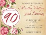 90th Birthday Party Invitations Templates Free 90th Birthday Invitation Wording 365greetings Com