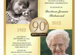 90th Birthday Party Invitations with Photo 90th Birthday Invitations and Invitation Wording