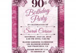 90th Birthday Party Invitations with Photo 90th Birthday Party Invitations