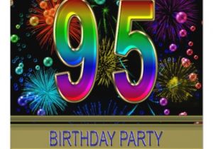 95th Birthday Party Invitations 95th Birthday Party Invitation with Bubbles Zazzle