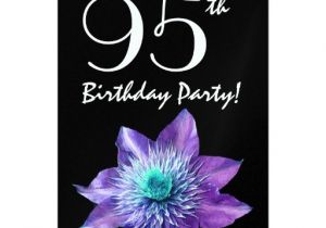 95th Birthday Party Invitations 95th Birthday Party Template Purple Passion Flower Invites