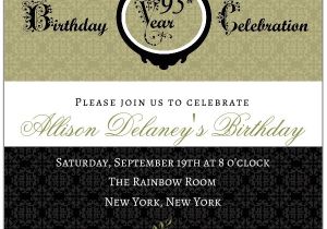 95th Birthday Party Invitations Damask 95th Birthday Invitations Paperstyle