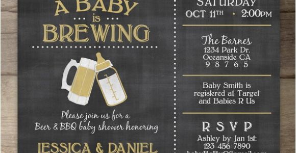 A Baby is Brewing Baby Shower Invitations A Baby is Brewing Brewery Baby Shower Invitation Guy