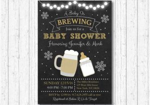 A Baby is Brewing Baby Shower Invitations Winter Baby is Brewing Baby Shower Invitation Beer Baby