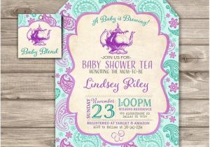 A Baby is Brewing Tea Party Baby Shower Invitations A Baby is Brewing Baby Shower Tea Party Invitations theme