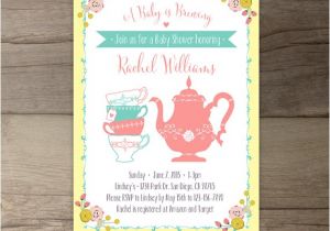 A Baby is Brewing Tea Party Baby Shower Invitations A Baby is Brewing Tea Party Baby Shower Invitations Flowers