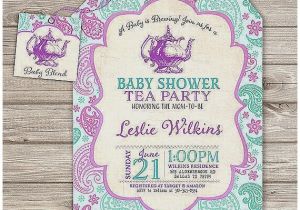 A Baby is Brewing Tea Party Baby Shower Invitations Baby Shower Invitation New Tea Party themed Baby Shower