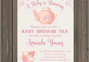 A Baby is Brewing Tea Party Baby Shower Invitations Tea Party Baby Shower Invitation Baby is Brewing Shower