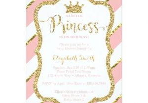 A New Little Princess Baby Shower Invitations Little Princess Baby Shower Invitation In Pink and Gold by