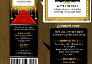 A Star is Born Baby Shower Invitations Hollywood Baby Shower Invitation Ticket Style A Star is