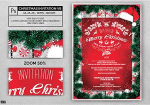 A5 Party Invitation Template Christmas Invitation Template V6 by Lou606 Graphicriver