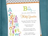 Abc Baby Shower Invitations Abc Colorful Alphabet Baby Bridal Shower Invitation
