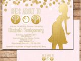 About to Pop Baby Shower Invitations She S About to Pop Baby Shower Invitation In Pink by