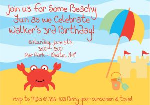 Accept Birthday Party Invitation Beach theme Birthday Invitations Cloudinvitation Com
