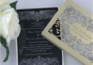 Acrylic Wedding Invitations with Box 50 Personalized Elegant Cut Acrylic Wedding Invitation
