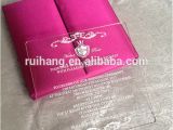 Acrylic Wedding Invitations with Box Custom Clear Acrylic with Silk Wedding Invitation Box