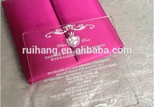 Acrylic Wedding Invitations with Box Custom Clear Acrylic with Silk Wedding Invitation Box