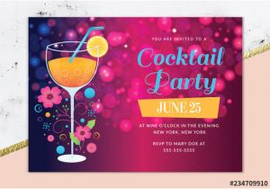 Adobe Birthday Invitation Template Cocktail Party Invitation Layout Buy This Stock Template