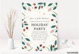 Adobe Birthday Invitation Template Graphic Floral Holiday Party Invitation Layout Buy This