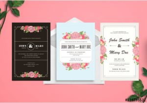 Adobe Illustrator Wedding Invitation Template Free Wedding Invitation Set Buy This Stock Template and