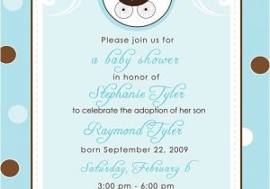 Adoption Baby Shower Invitation Wording Blue and Brown Baby Shower Adoption Shower Invitation