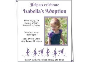 Adoption Party Invitation Wording Ballerina Adoption Party Invitation by Peachtreestationery
