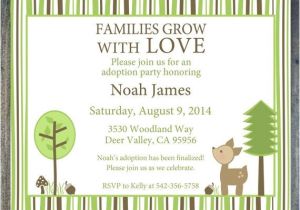Adoption Party Invitation Wording Woodland Deer Adoption Party or Adoption Shower Invitation