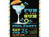Adult Pool Party Invitations Adult Fun In Sun Pool Party Cocktail Invitation 5" X 7