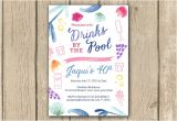 Adult Pool Party Invitations Adult Pool Party Birthday Invitation Adult by