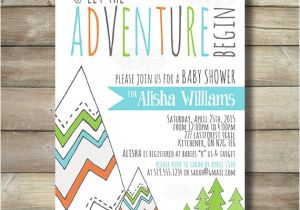 Adventure themed Baby Shower Invitations Adventure Baby Shower Invite Invitation Boy Mountain Trees