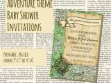 Adventure themed Baby Shower Invitations Adventure or Travel themed Vintage Style Baby Shower