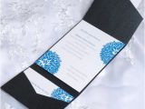 Affordable Pocket Wedding Invitations Affordable Blue Dandelion Pocket Wedding Invitations