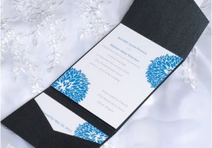 Affordable Pocket Wedding Invitations Affordable Blue Dandelion Pocket Wedding Invitations