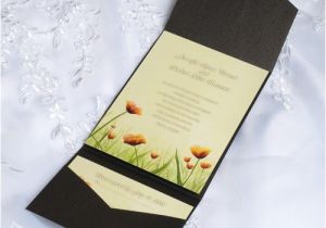 Affordable Pocket Wedding Invitations Affordable Rustic Tulip Brown Pocket Wedding Invitations