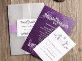 Affordable Pocket Wedding Invitations Affordable Vintage Purple Vellum Paper Pocket Wedding
