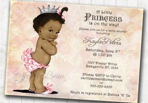 African American Baby Shower Invites African American Baby Shower Invitation for Girl Princess