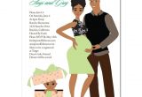 African American Couple Baby Shower Invitations African American Baby Shower Invitations Glam Couple