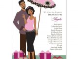 African American Couple Baby Shower Invitations African American Baby Shower Invitations Umbrella Couple