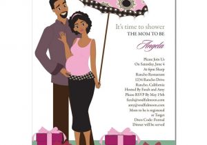 African American Couple Baby Shower Invitations African American Baby Shower Invitations Umbrella Couple