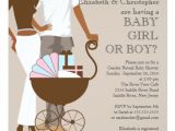 African American Couple Baby Shower Invitations African American Couple Gender Reveal Baby Shower 5 25×5