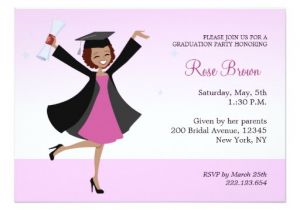 African American Graduation Invitations Graduate African American Girl Party Invitation Zazzle