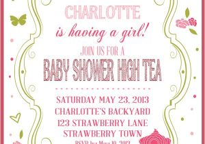 Afternoon Tea Baby Shower Invitations High Tea Baby Shower Invitations Party Xyz