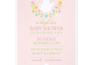 Afternoon Tea Baby Shower Invitations Pink High Tea Baby Shower Invitation