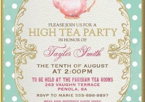 Afternoon Tea Bridal Shower Invitation Wording Tea Party Invitation High Tea Bridal Shower by