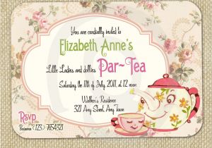 Afternoon Tea Party Invitation Ideas Cute Vintage Tea Party Invitation Digital Template