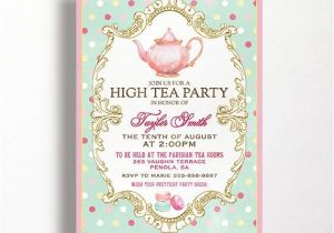 Afternoon Tea Party Invitation Ideas High Tea Invitation for A Tea Party High Tea or Bridal