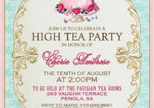 Afternoon Tea Party Invitation Wording High Tea Invitation Template Invitation Templates J9tztmxz