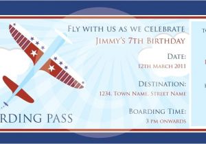 Airplane Birthday Invitation Template Boarding Pass Airplanes Invitation Diy Printable Party